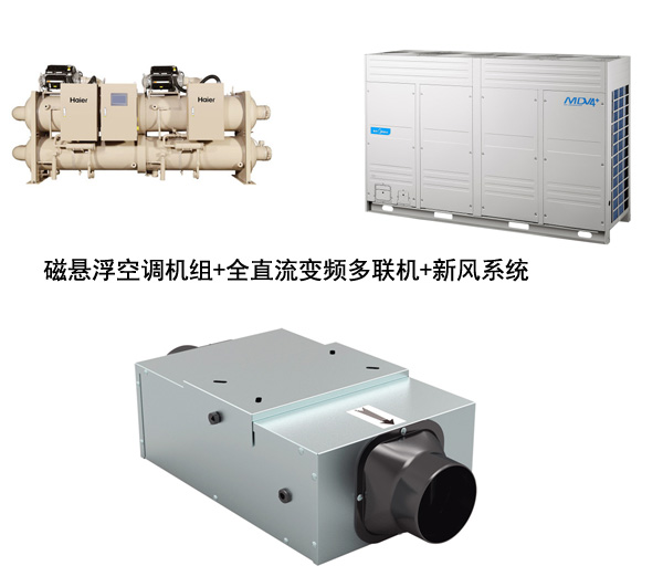 磁懸浮機組加變頻多聯機加新風系統